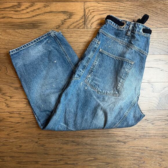 Free People We The Free Barrell Jeans Timeless Blue Size 32 Regular - Picture 4 of 7
